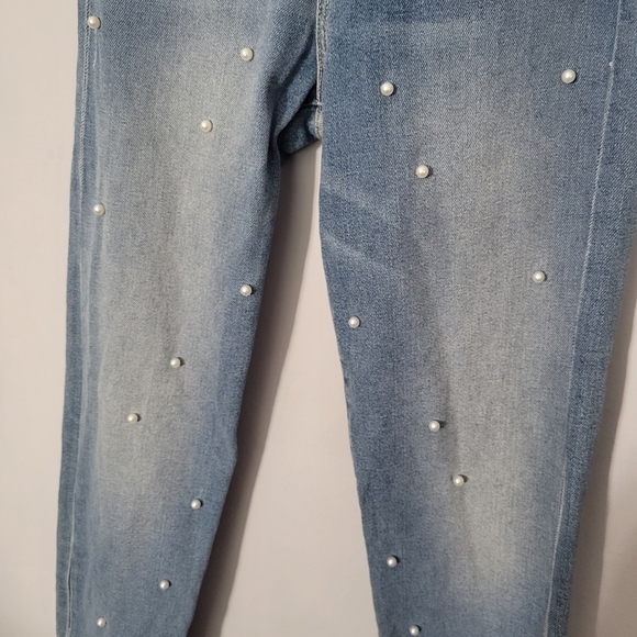 Mcguire Mrs Robinson Oh You Fancy Pearl Embellished Straight Leg Jeans - Picture 6 of 13